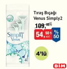 GİLLETTE VENUS SİMPLY2 TIRAŞ BIÇAĞI 4'LÜ fiyat ve kampanya bilgisi